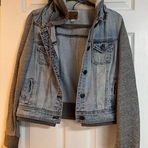 American Eagle Outfitters Blue and Gray Jean Jacket